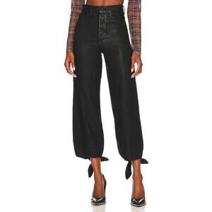 7 For All Mankind Sleek Black Bow Tie Trousers Size 26